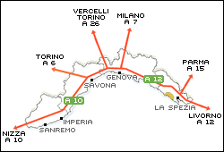 La rete autostradale in Liguria